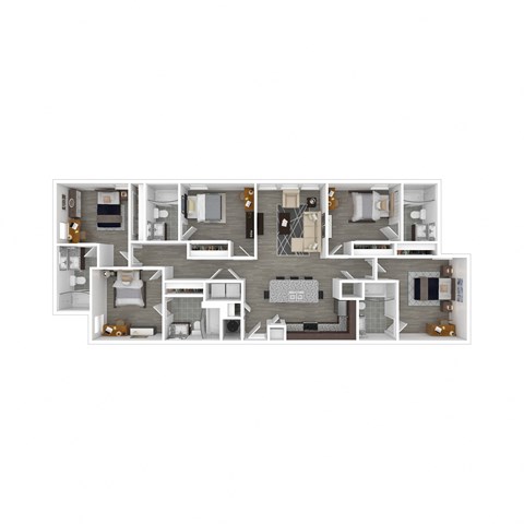 Floor plan for 5 beds, 5 baths, 309 sqft